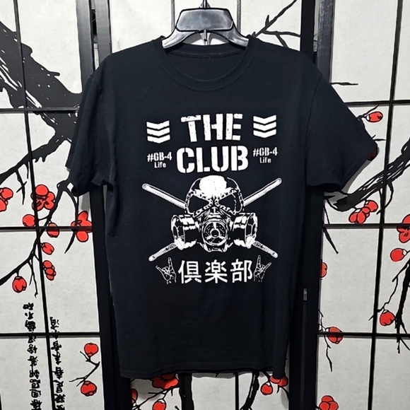 The Club NJPW Black White Graphic Tee Shirt Size Small Bullet Club - Picture 1 of 4